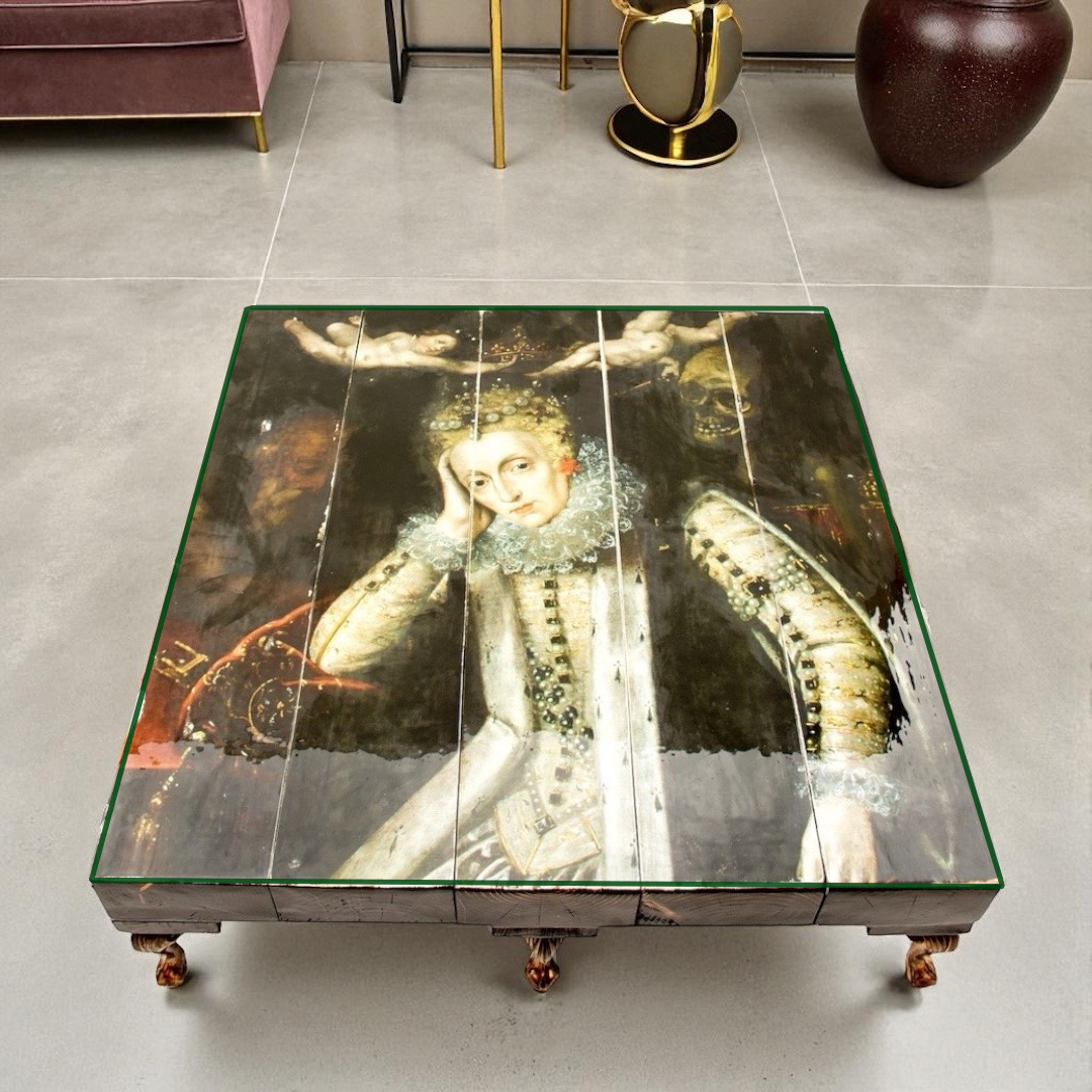 QUEEN DEATH Grand Wood Beam Coffee Table - Image 3