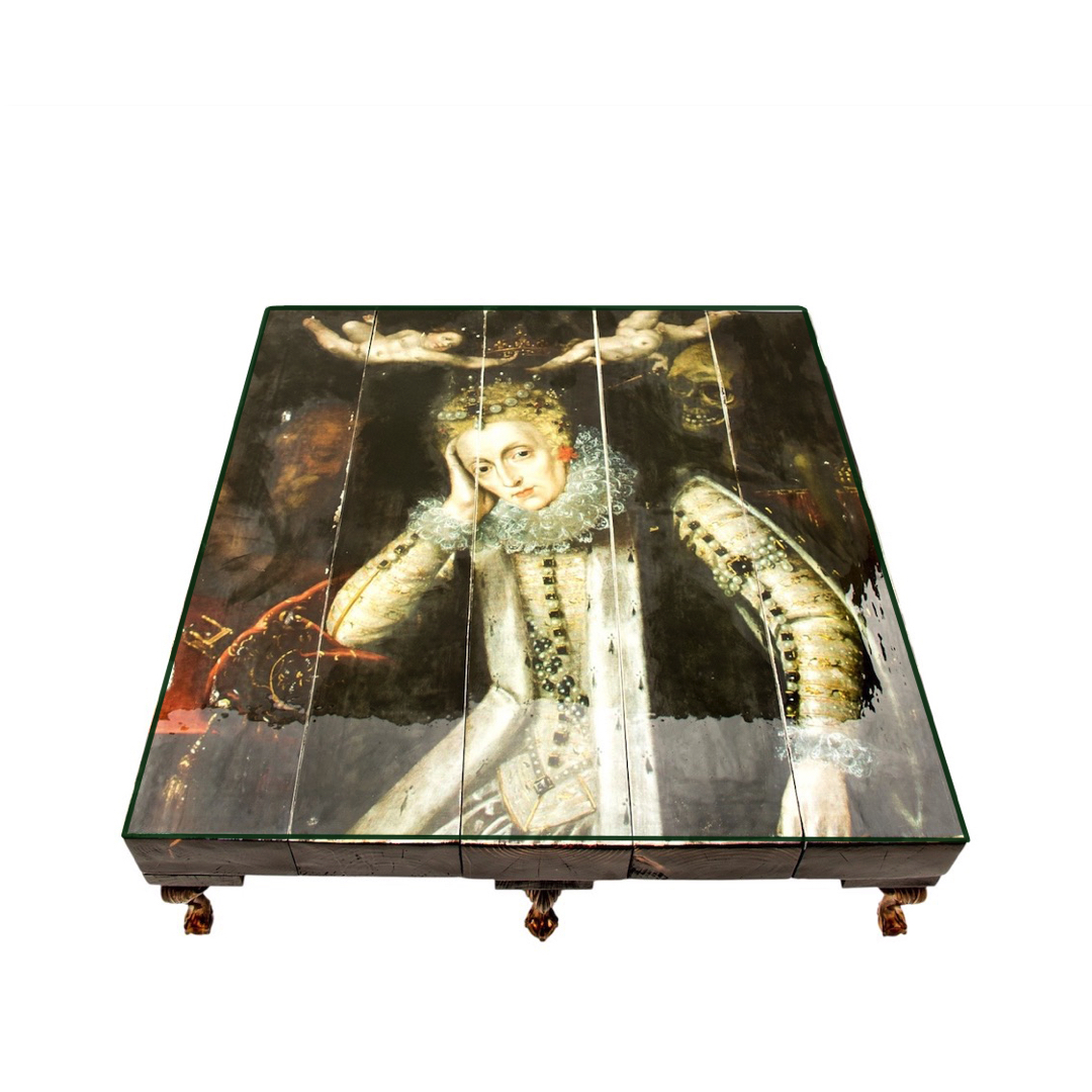 QUEEN DEATH Grand Wood Beam Coffee Table