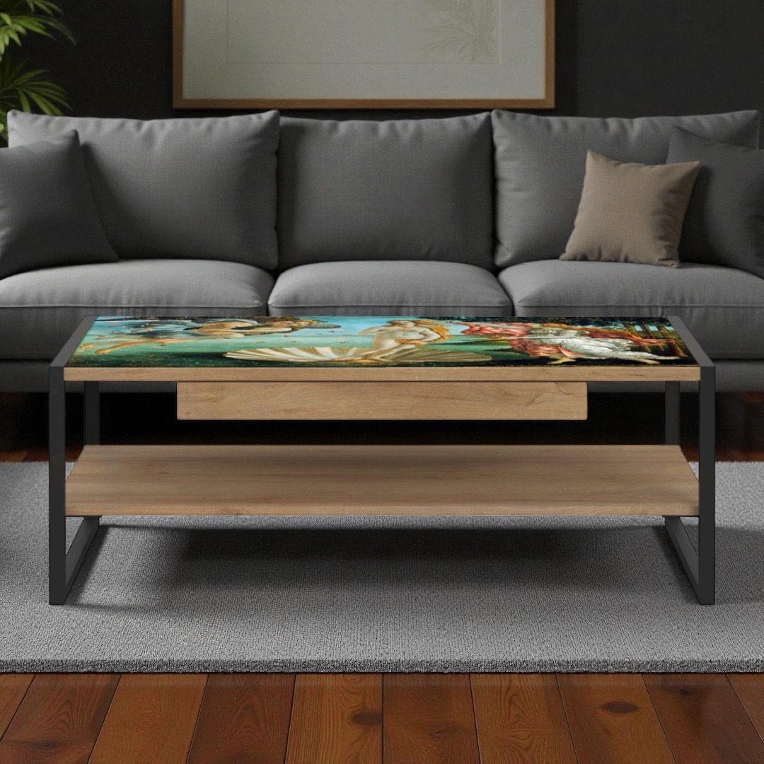 BIRTH OF VENUS Rectangle Coffee Table with Draw - Image 4