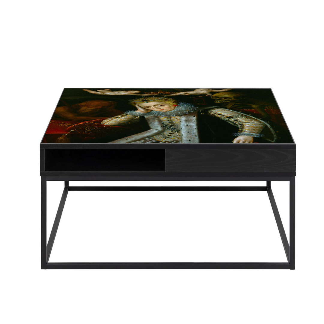 QUEEN DEATH Square Open Shelf Black Ash Coffee Table - Image 2