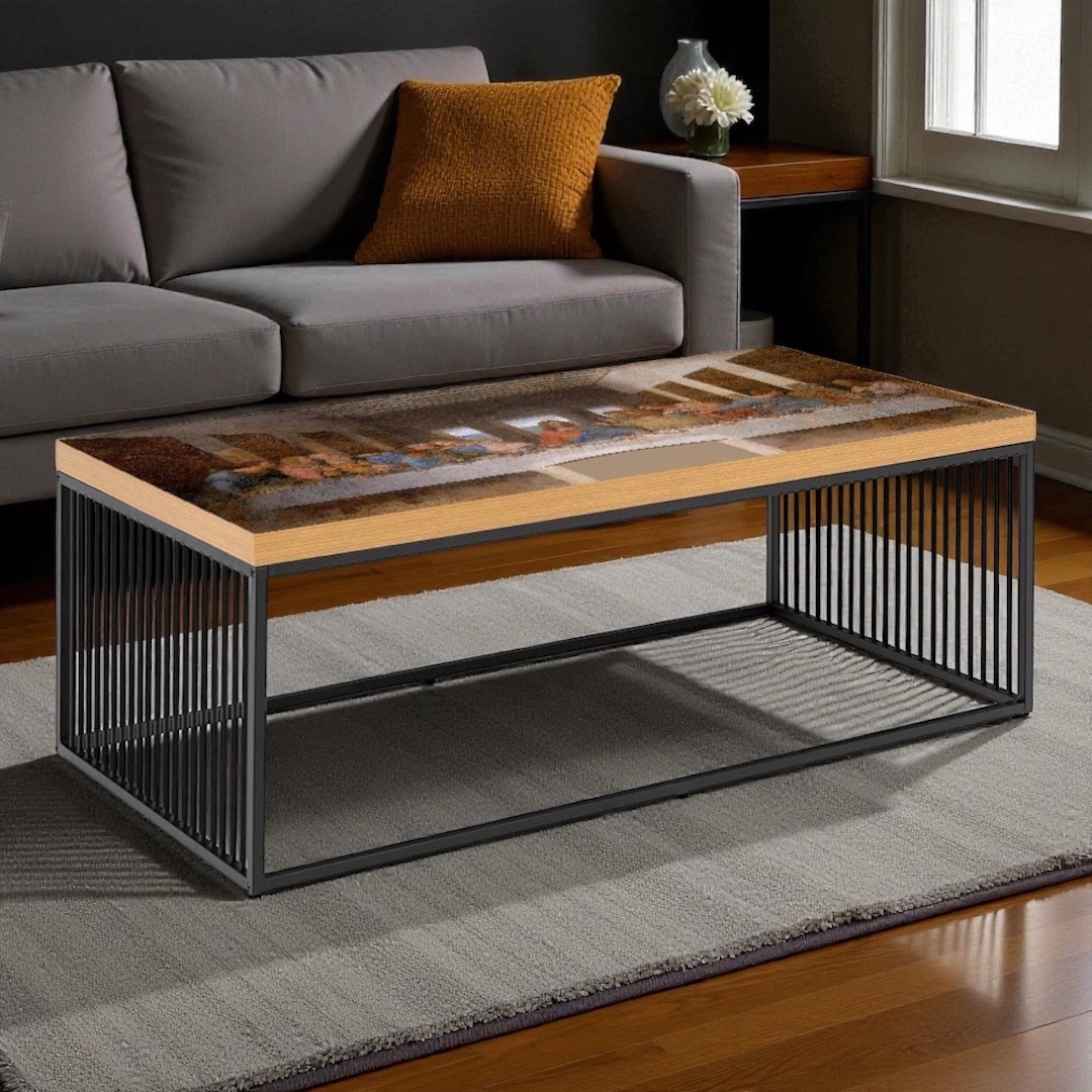 THE LAST SUPPER Steel Wire Frame Coffee Table - Image 4