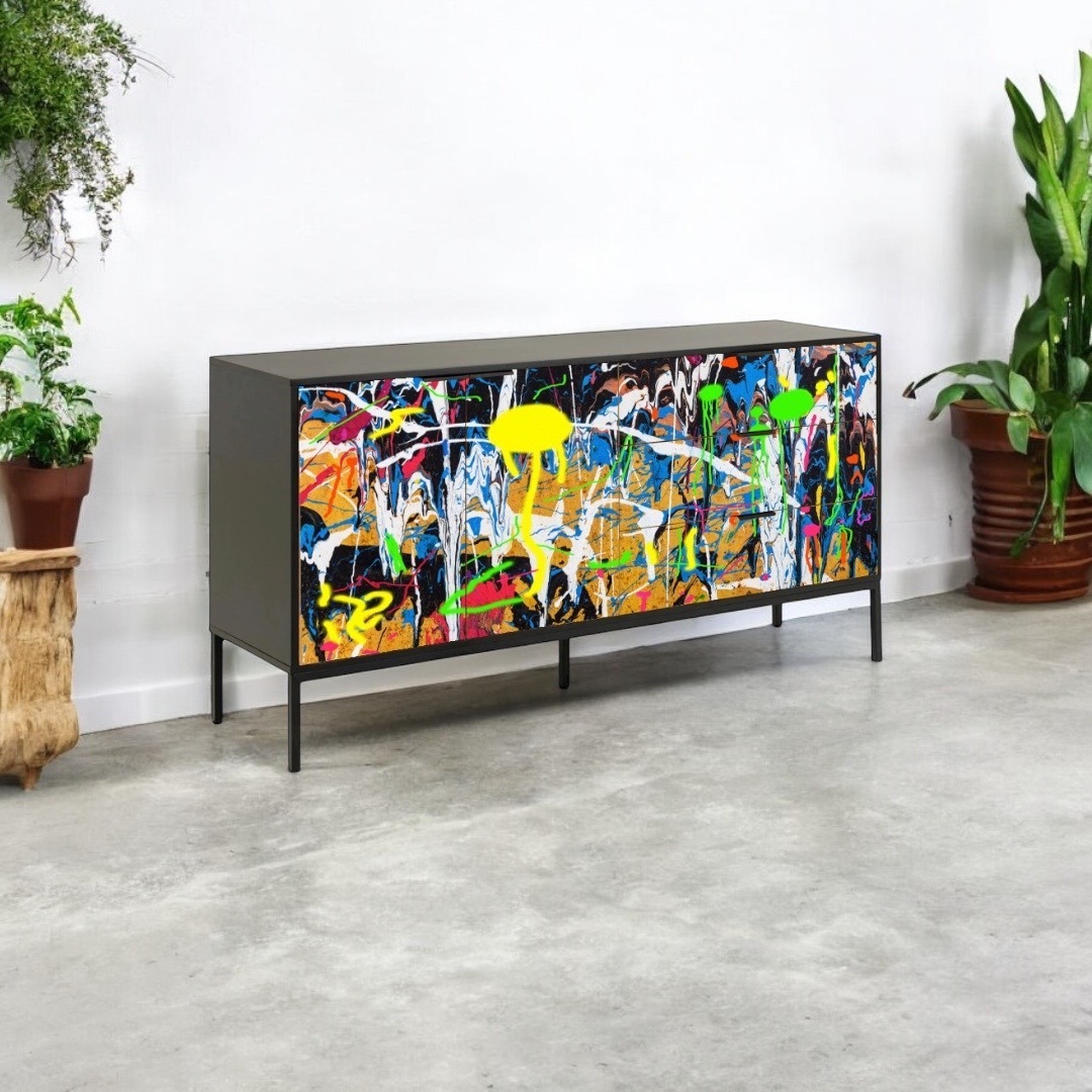 GRAFFITI 2 Door 3 Drawer Large Sideboard - Image 5