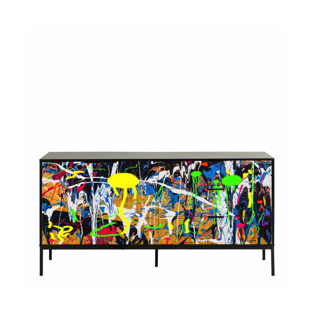 GRAFFITI 2 Door 3 Drawer Large Sideboard - Image 3
