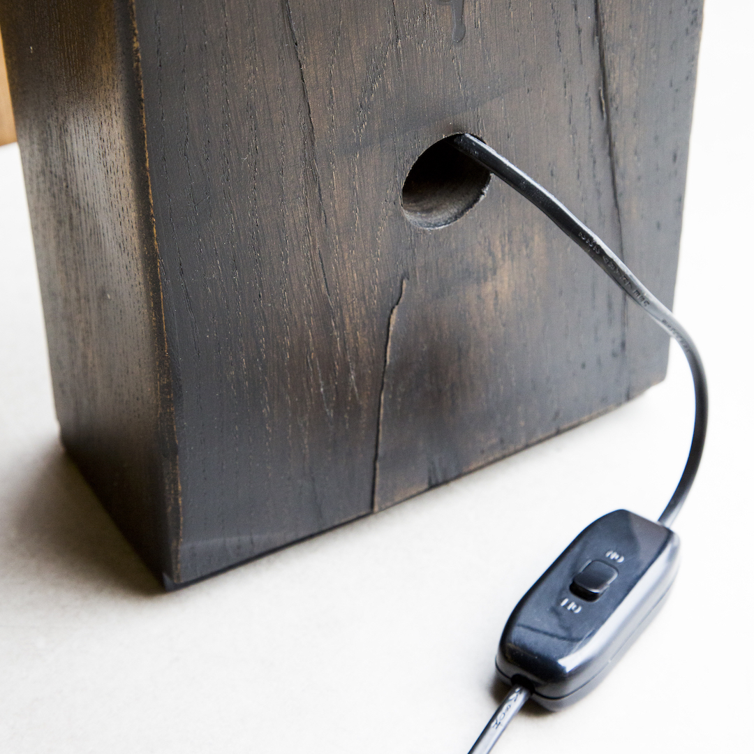 BIRD FEATHERS Oak Base Table Lamp - Image 4