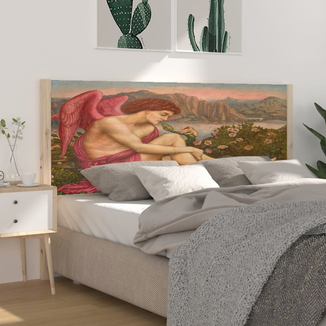THE ANGEL WITH THE SERPENT Double Wooden Headboard - Image 3